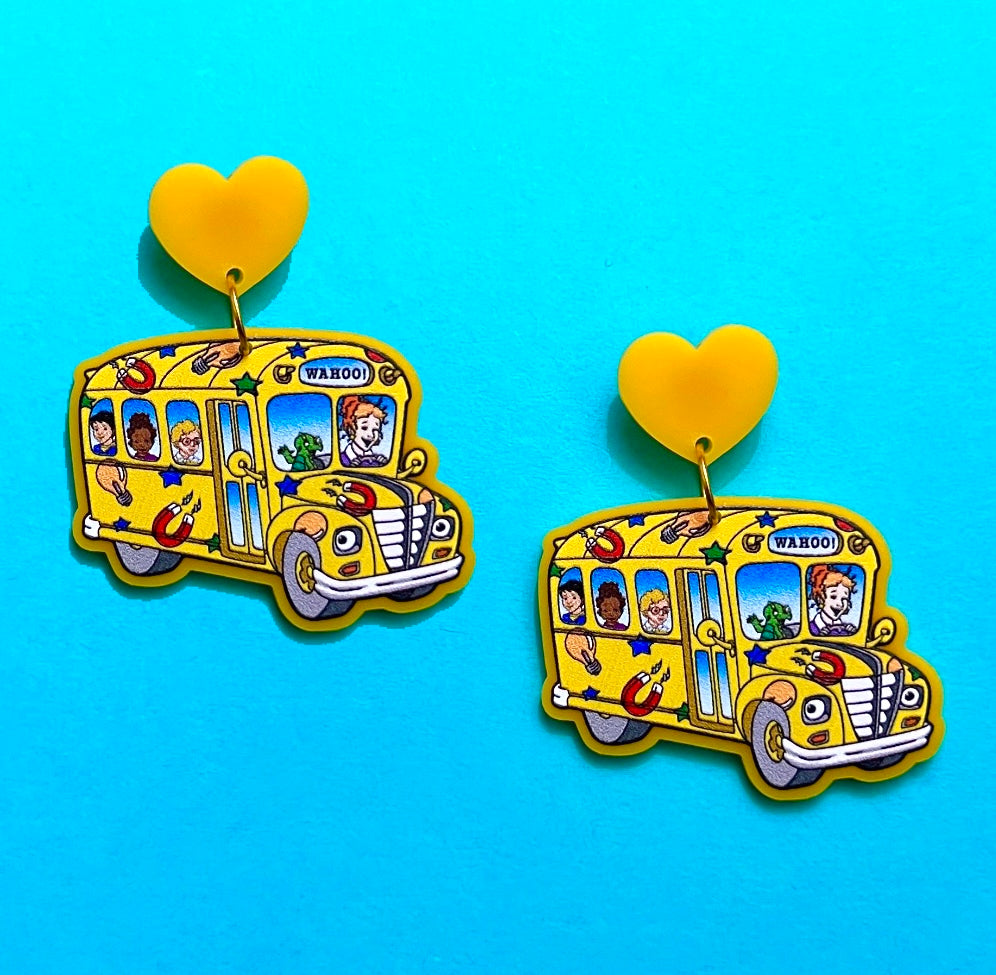 Magic School Bus Drop Earrings