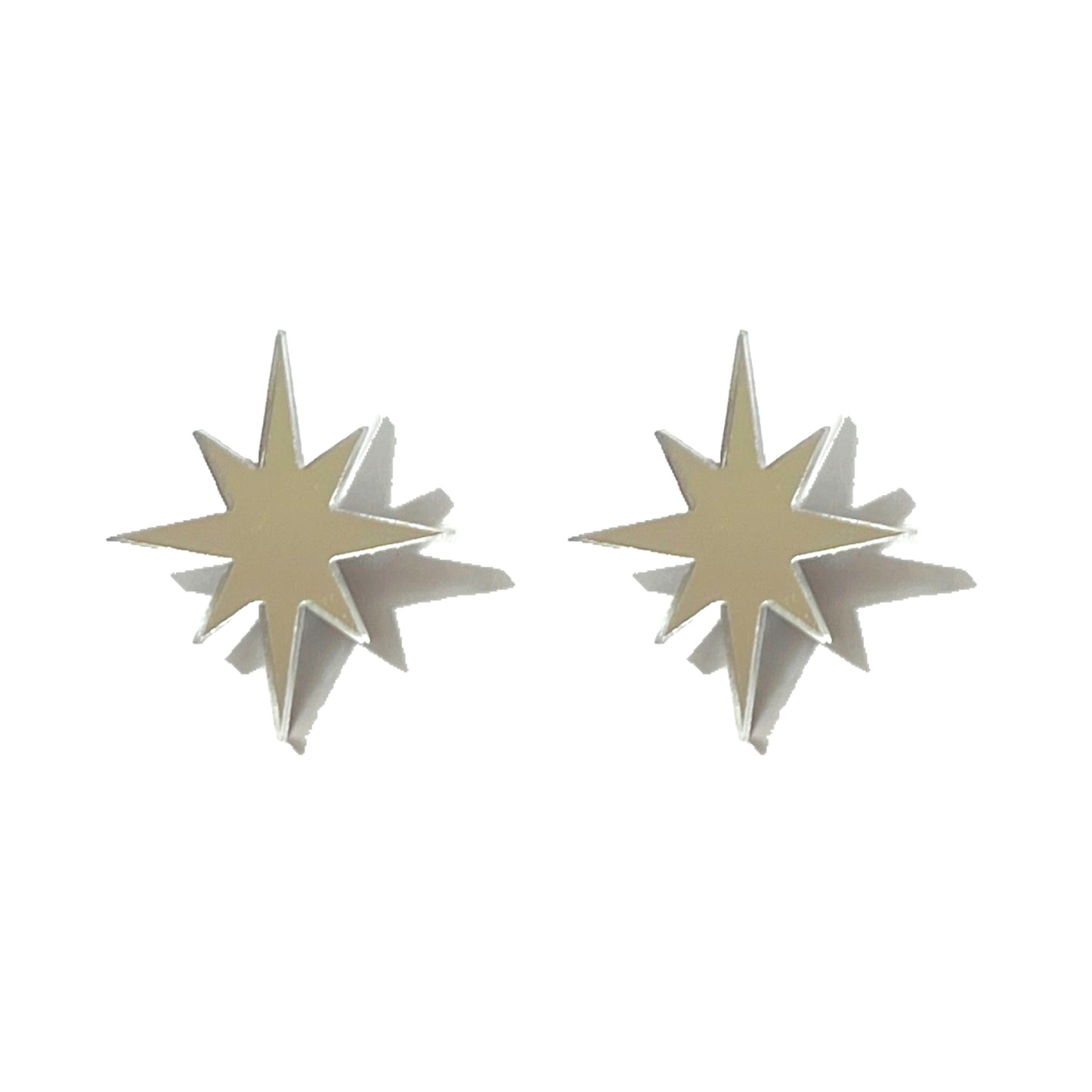 Silver Retro Atomic Twinkle Post Earrings