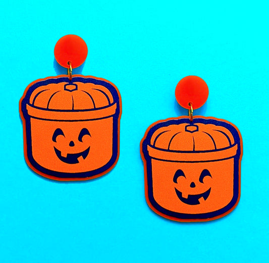 Pumpkin Bucket Drop Earrings