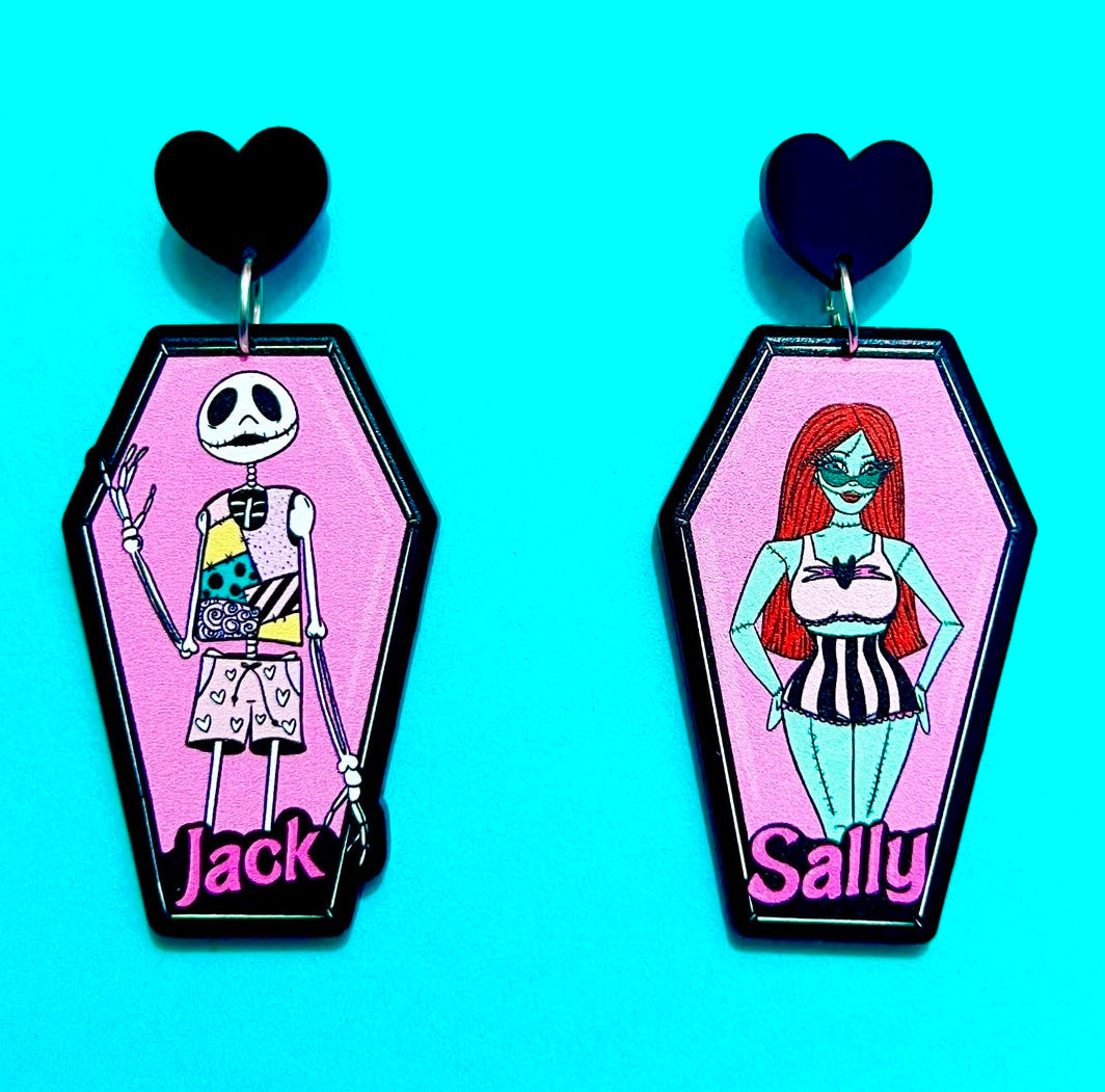 Jack & Sally Doll Drop Earrings