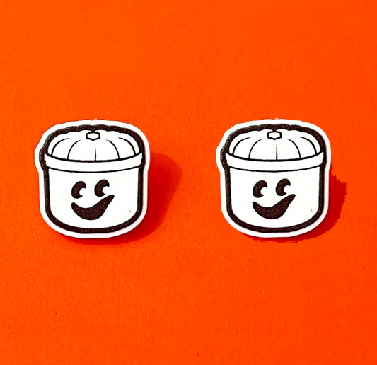 Ghost Bucket Post Earrings