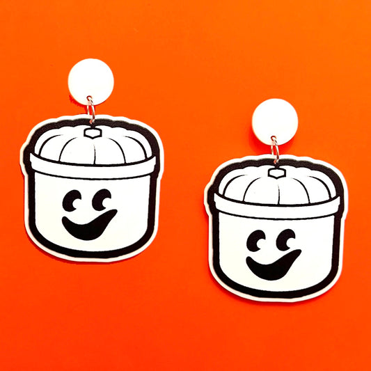 Ghost Bucket Drop Earrings