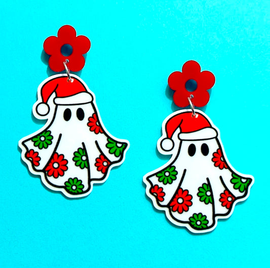 Groovy Holiday Ghost Drop Earrings
