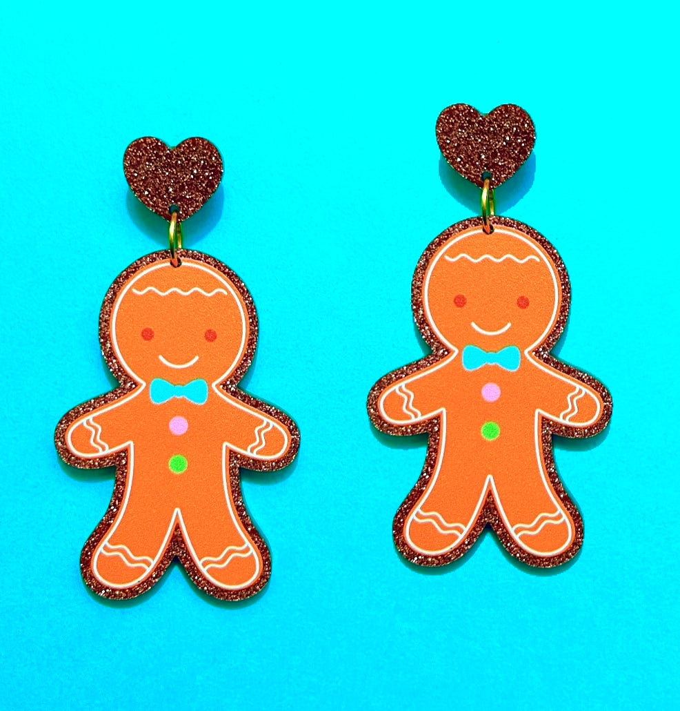 Gingerbread Pastel Sparkle Drop Earrings