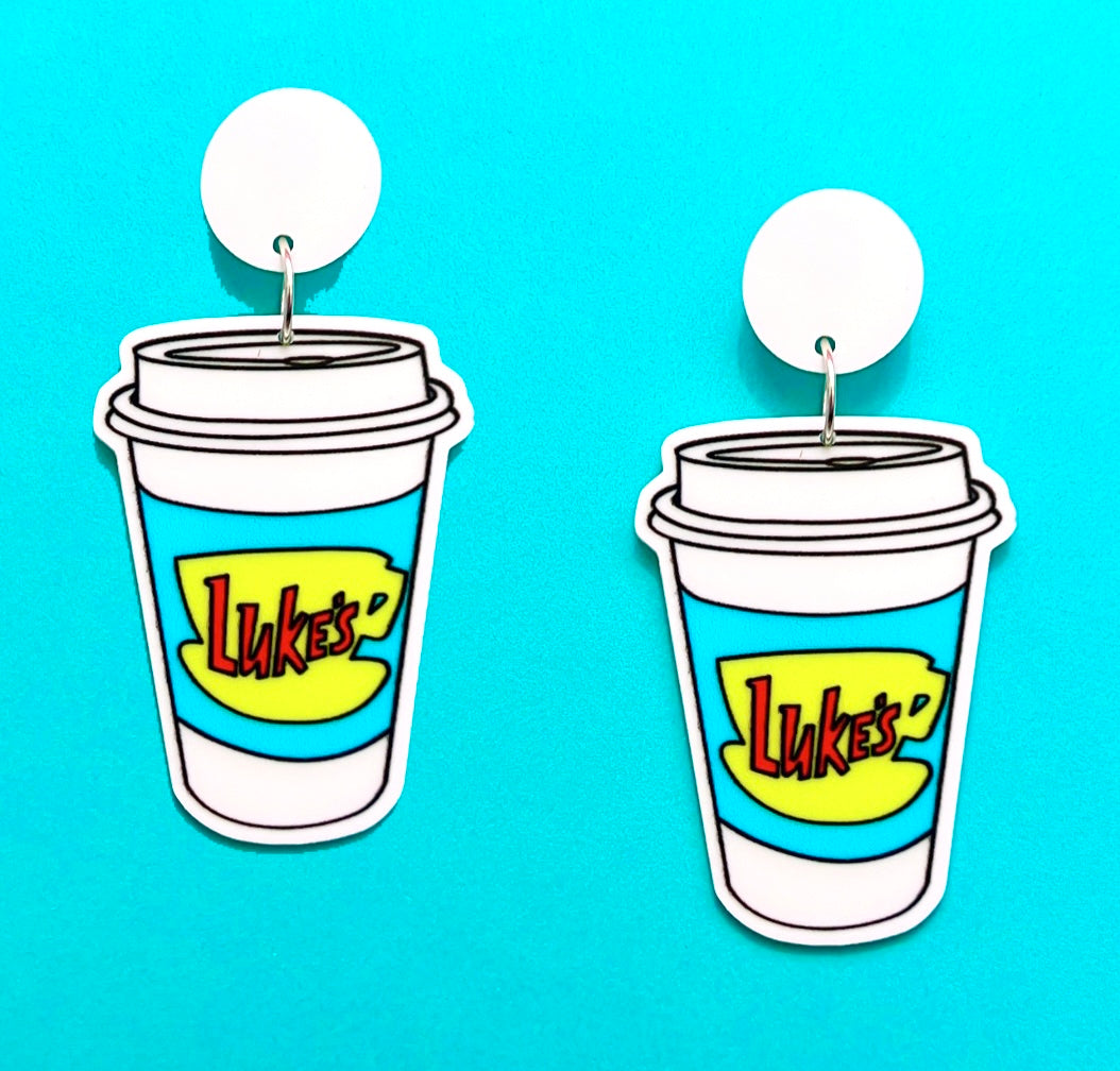 Luke’s Coffee To Go Cup Drop Earrings