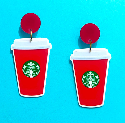 Red Cup Season Drop Earrings