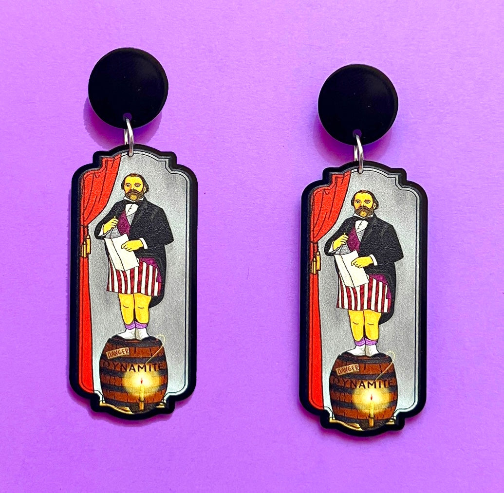 Dynamite Portrait Acrylic Drop Earrings