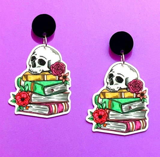 Spooky Book Stack Drop Earrings