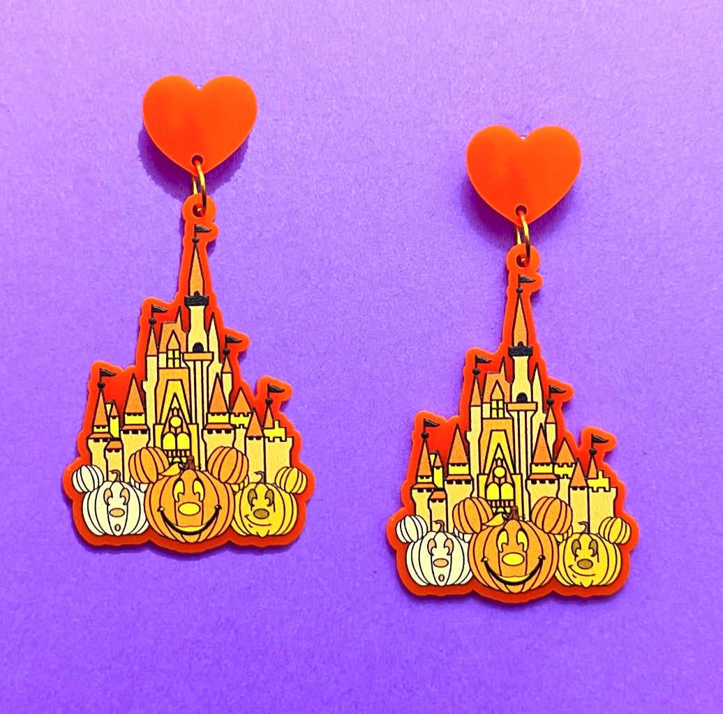 Halloween Castle Drop Earrings