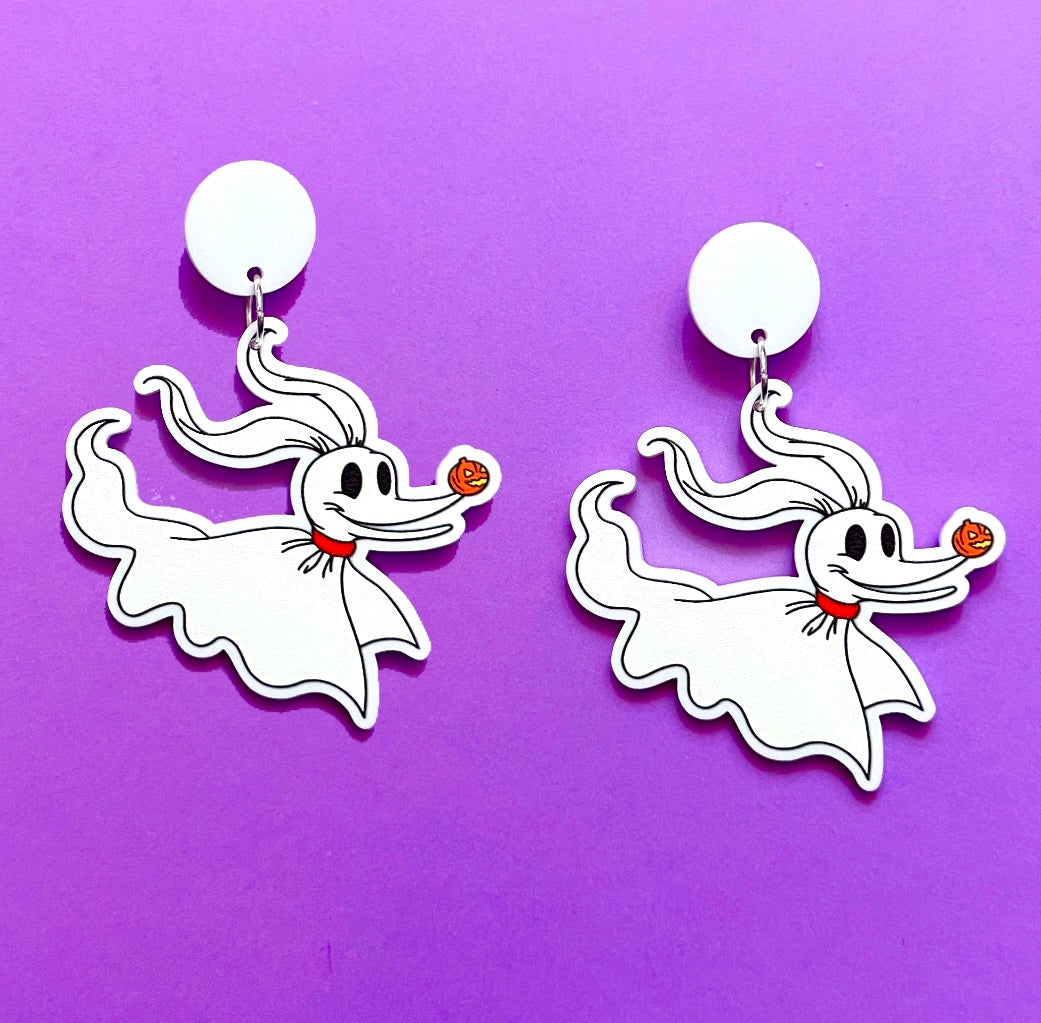 Zero Ghost Dog Drop Earrings