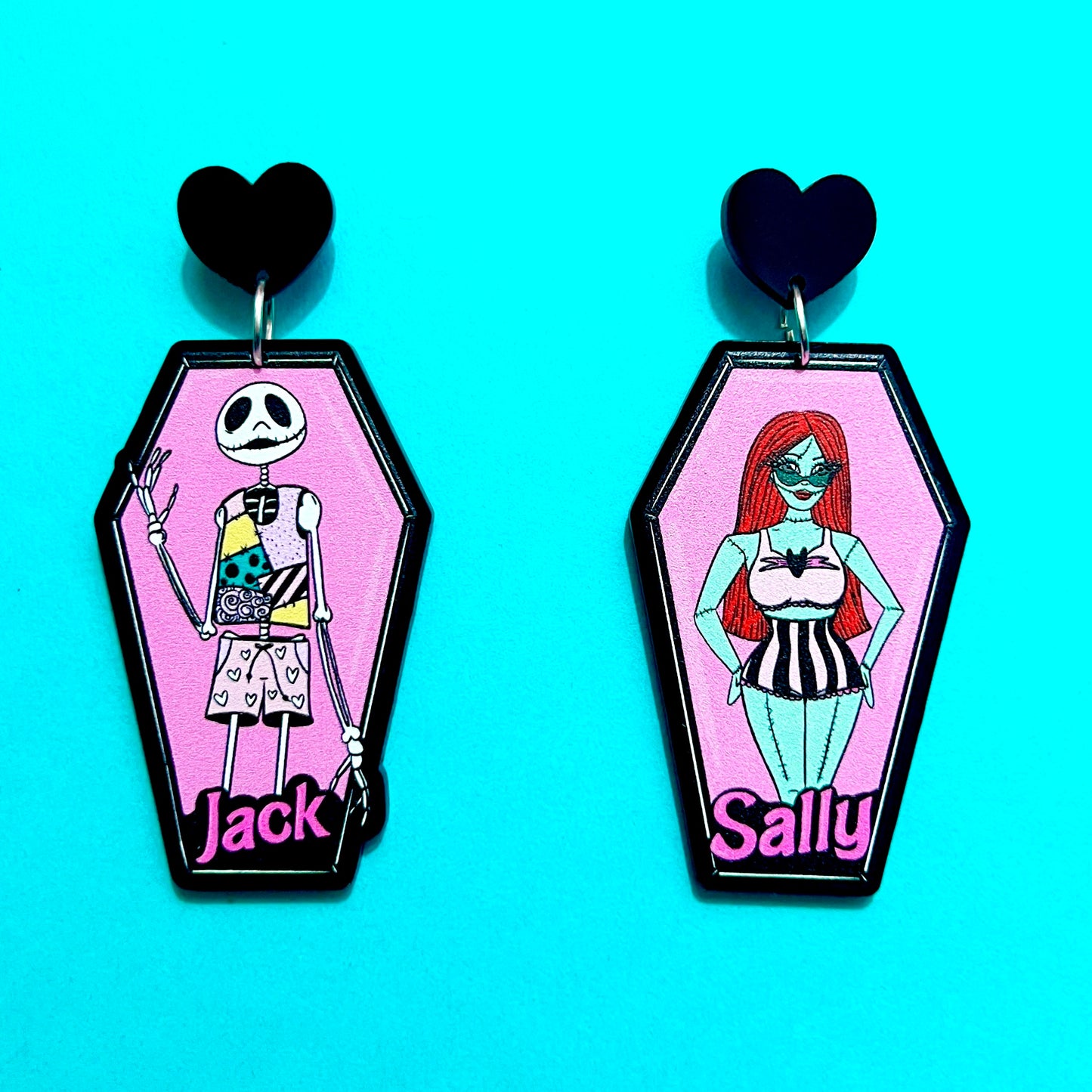 Jack & Sally Doll Drop Earrings