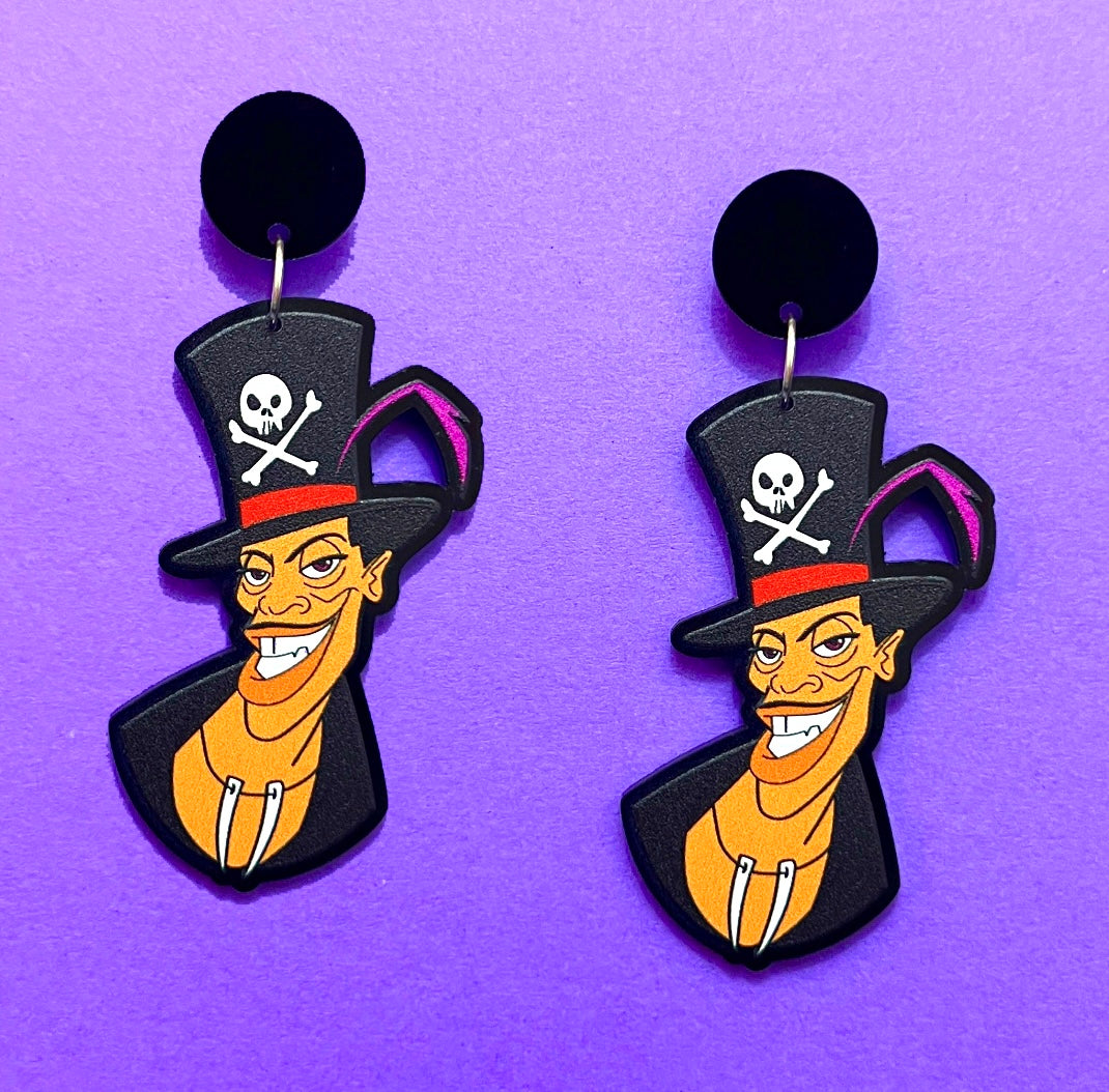Voodoo Villain Acrylic Drop Earrings