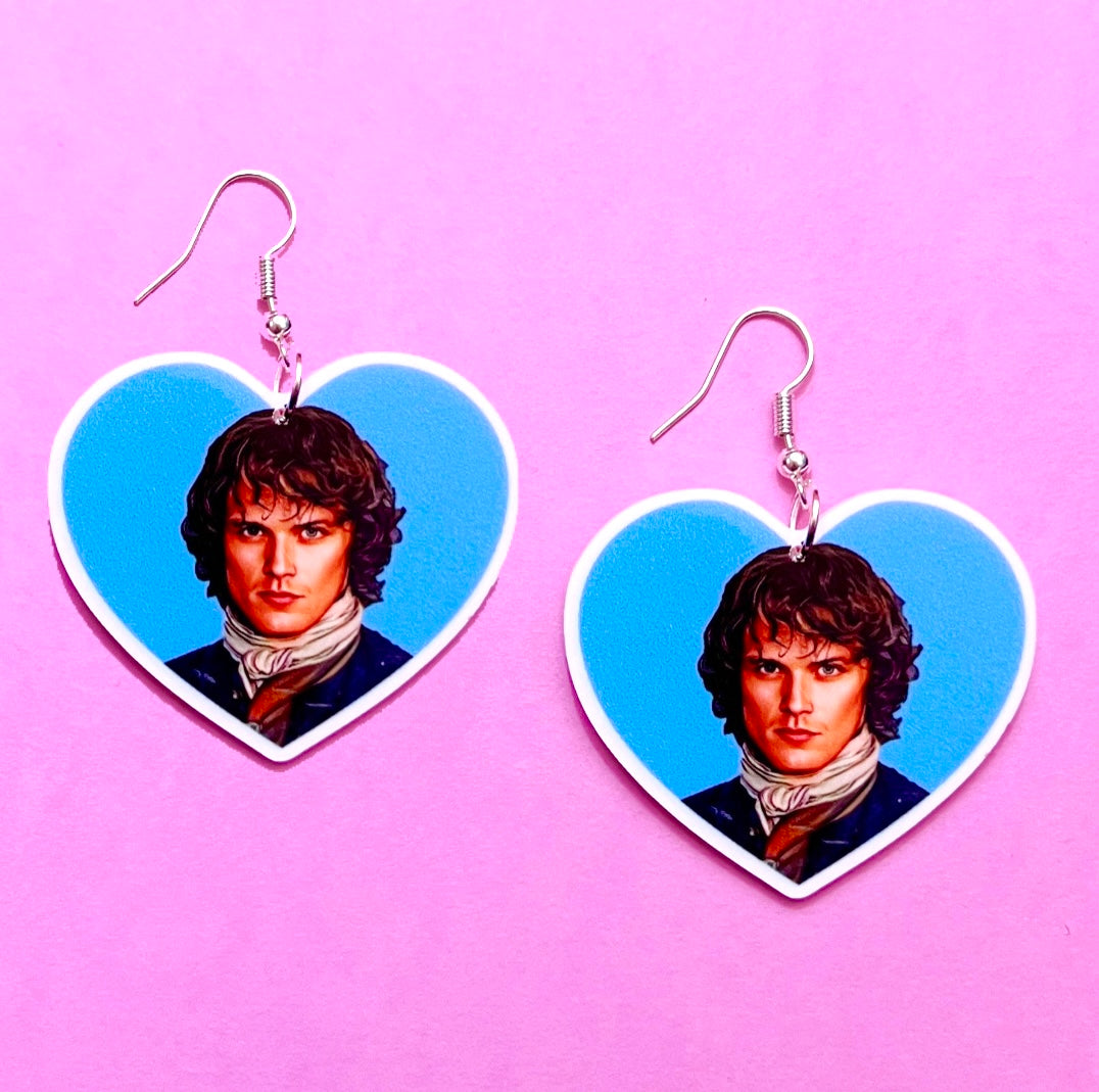 Jamie Outlander Heart Drop Earrings