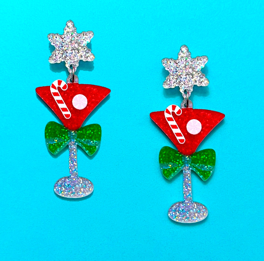 Holiday Martini Drop Earrings