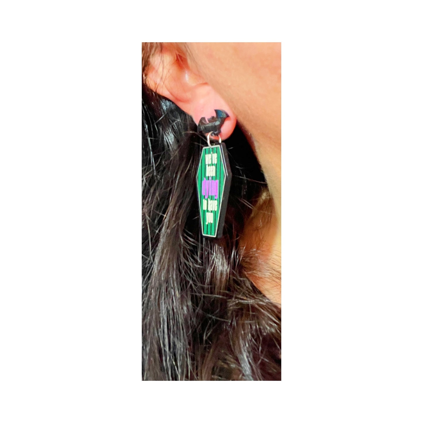Mansion Coffin Acrylic Drop Earrings