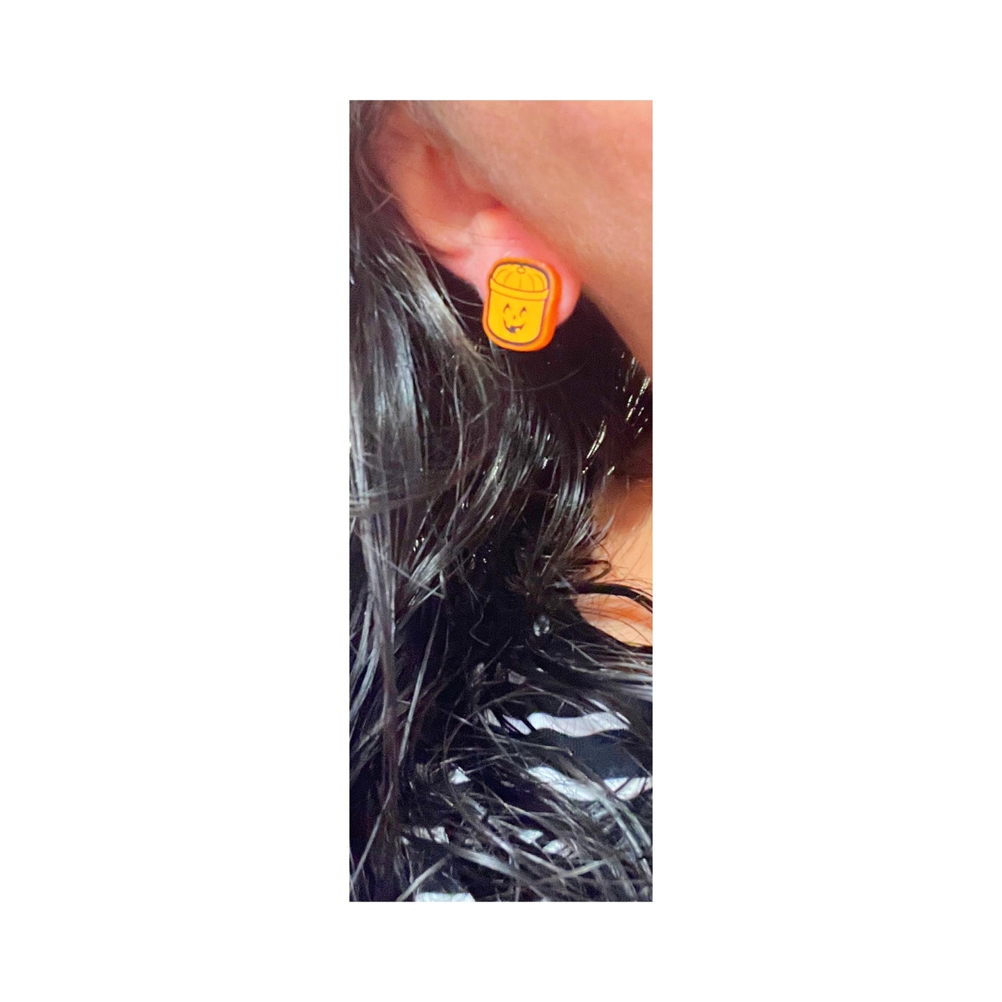 Pumpkin Bucket Post Earrings