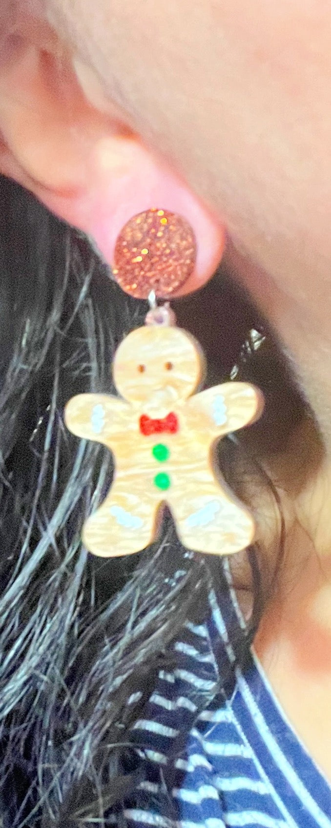 Marble Gingerbread Drop Earrings