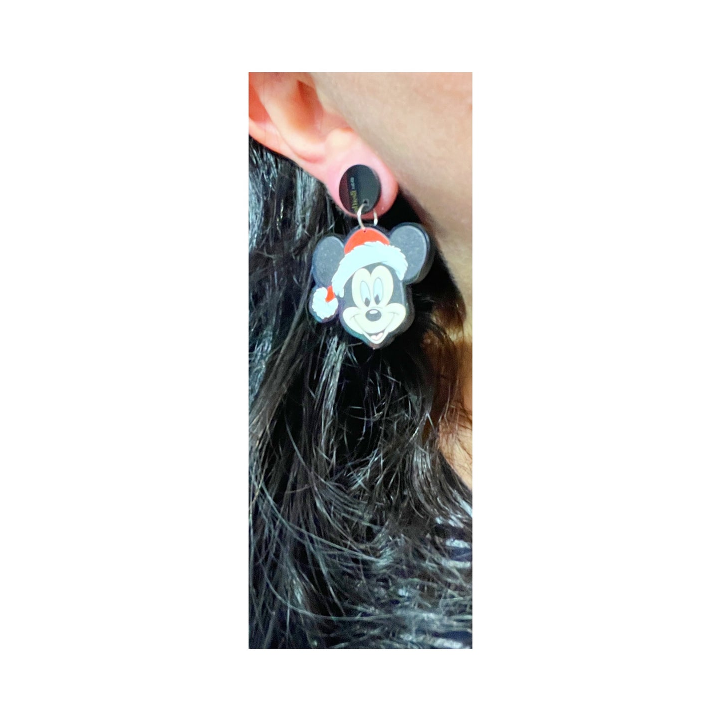 Retro Mouse Santa Drop Earrings