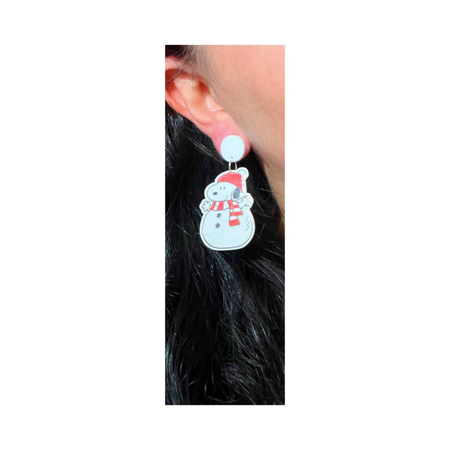Charlie Tree & Snowman Snoopy Drop Earrings