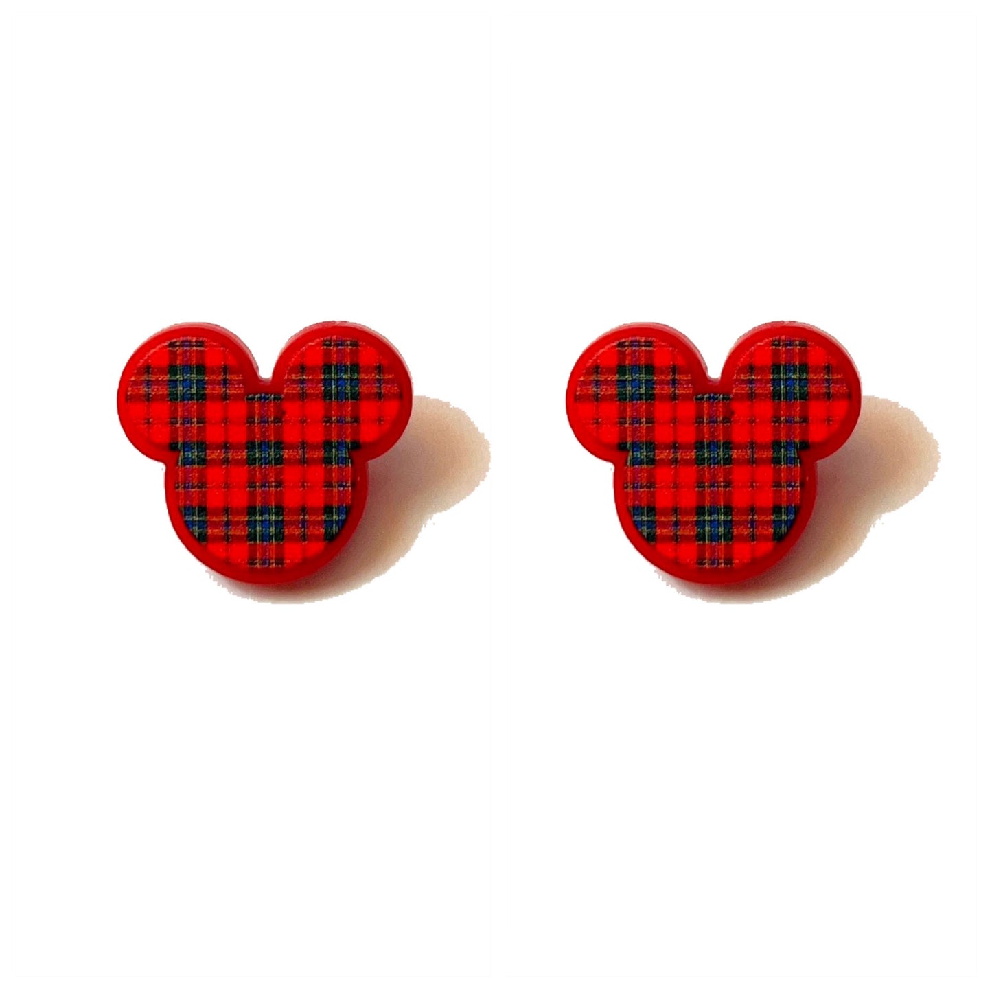 Mouse Plaid Tartan Post Earrings