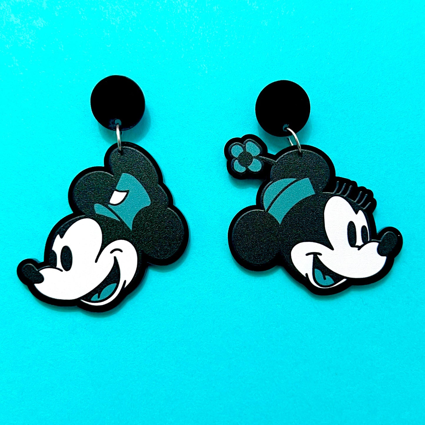 Steamboat Mouse Couple Drop Earrings