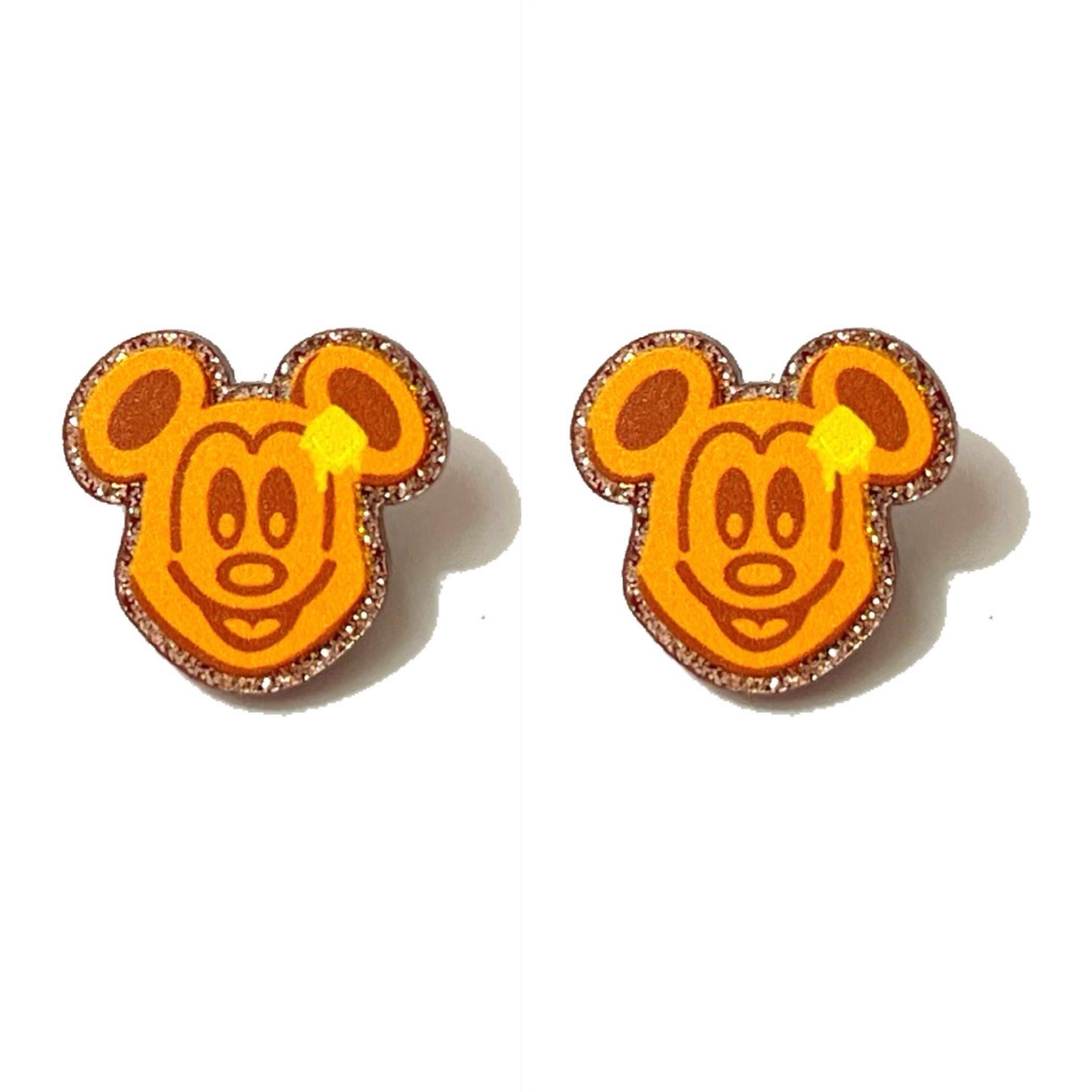 Mouse Waffle Sparkle Post Earrings