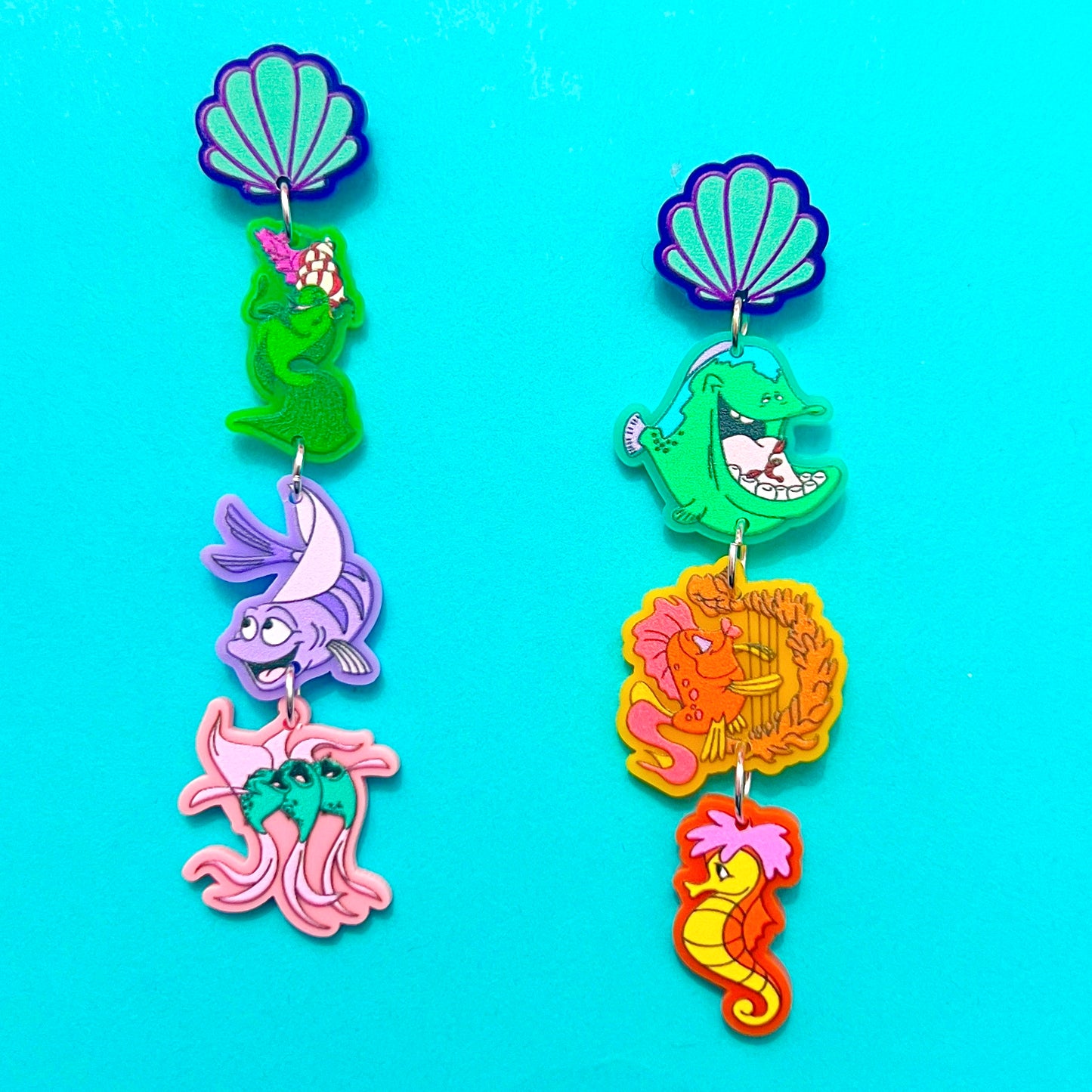 Under The Sea Tiered Acrylic Drop Earrings