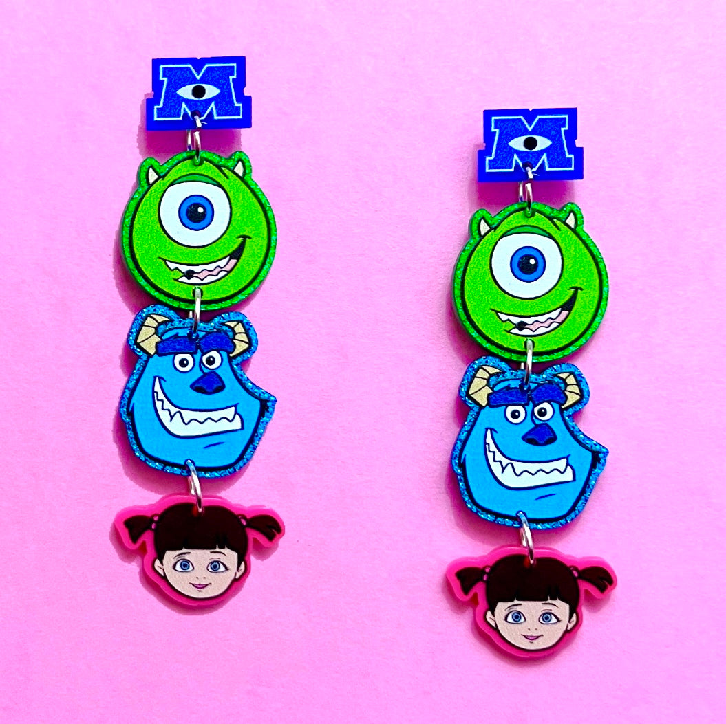 Monsters & Boo Tiered Acrylic Drop Earrings