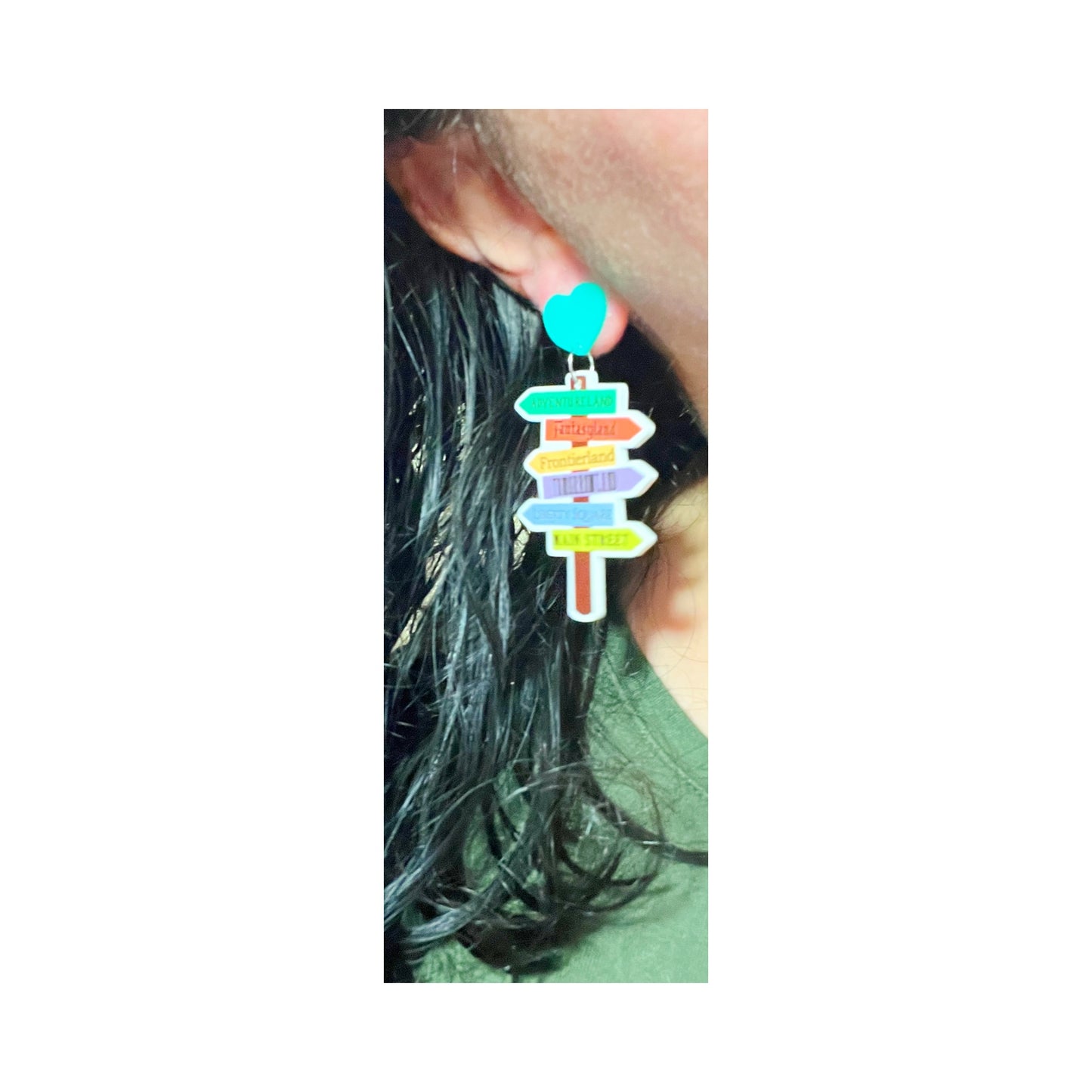 Retro Land Signs Acrylic Drop Earrings