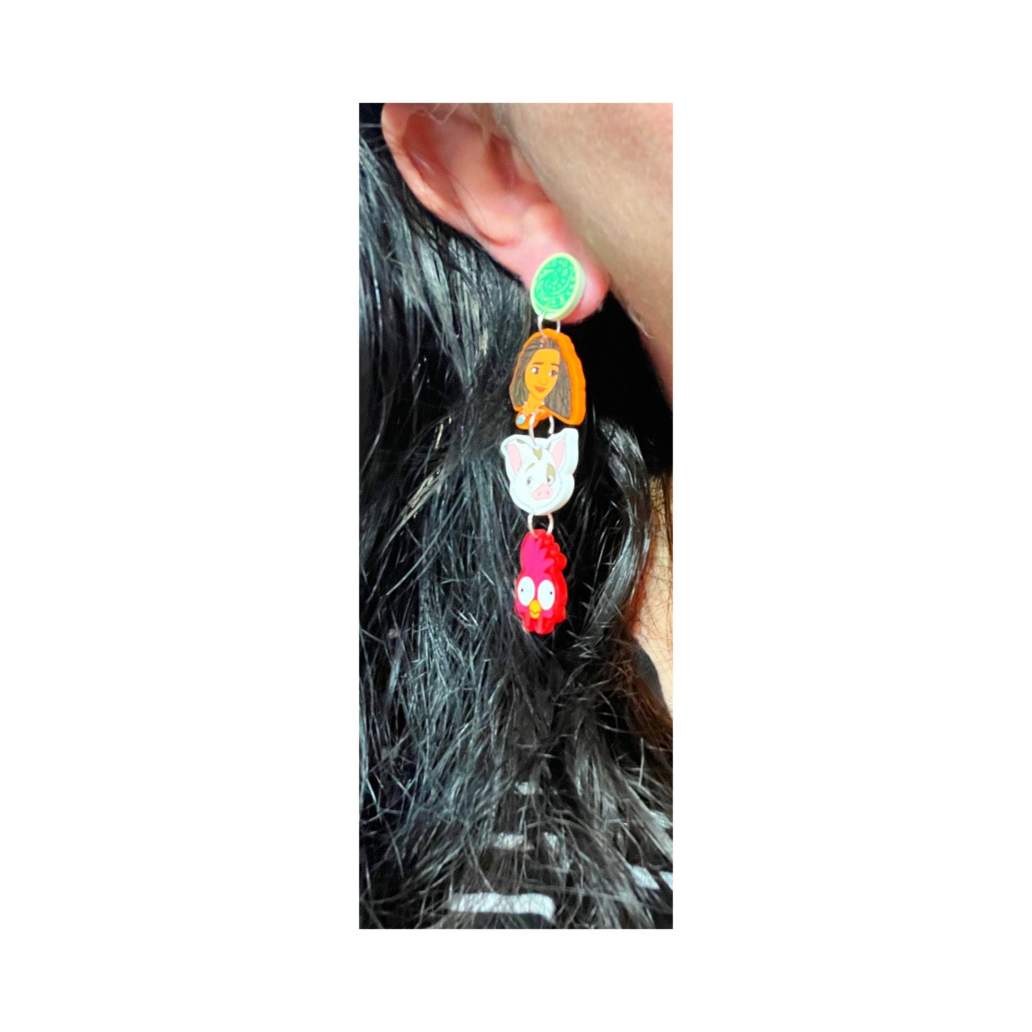 Moana & Friends Tiered Acrylic Drop Earrings