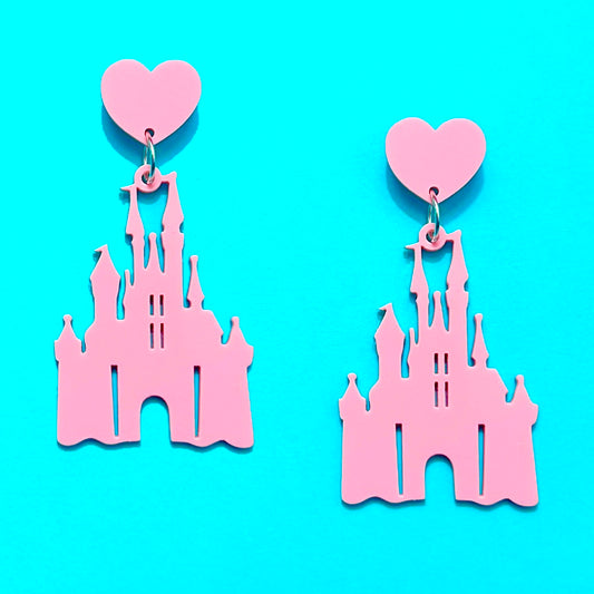 Pink Castle Drop Earrings
