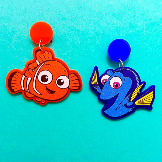 Fish Friends Acrylic Drop Earrings
