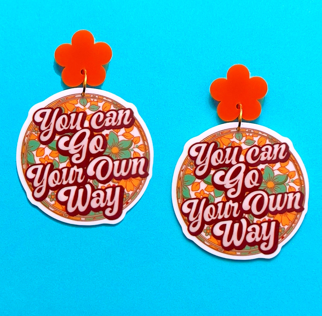 Go Your Own Way Fleetwood Mac Acrylic Drop Earrings