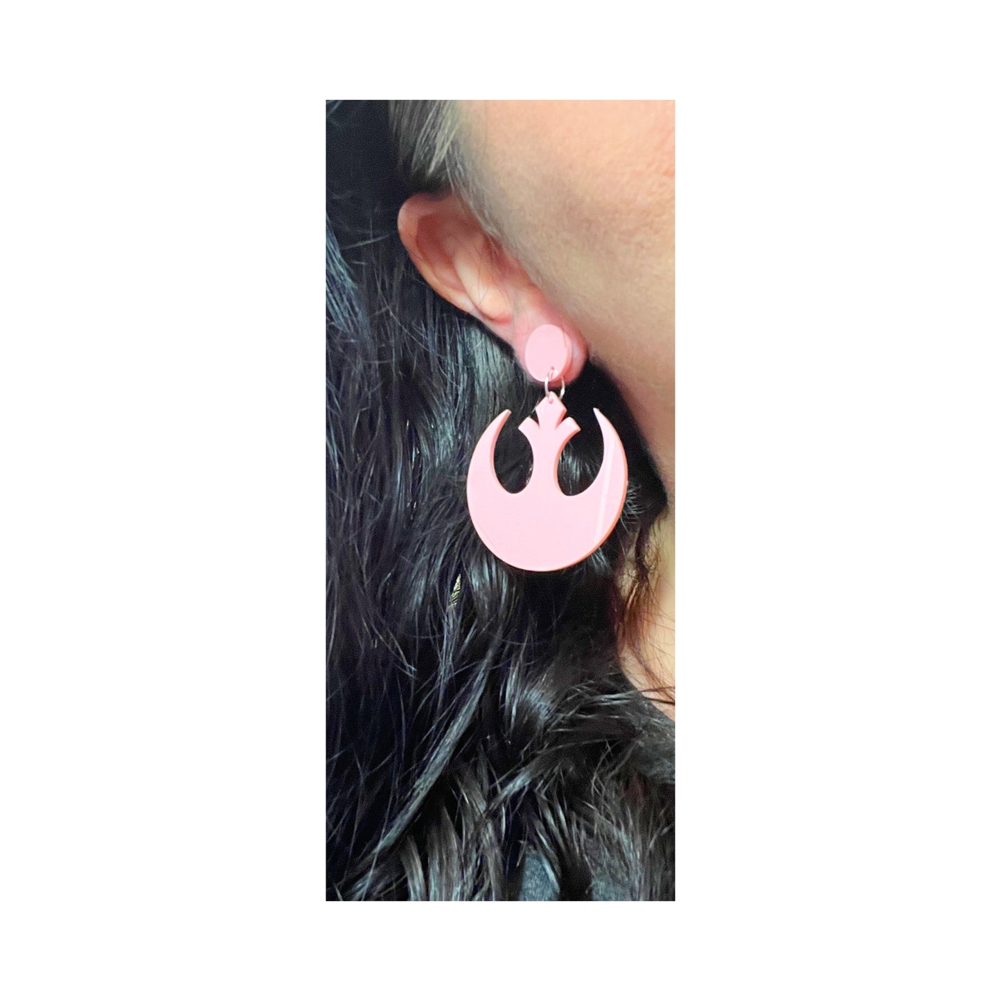 Pastel Pink Rebel Alliance Acrylic Drop Earrings
