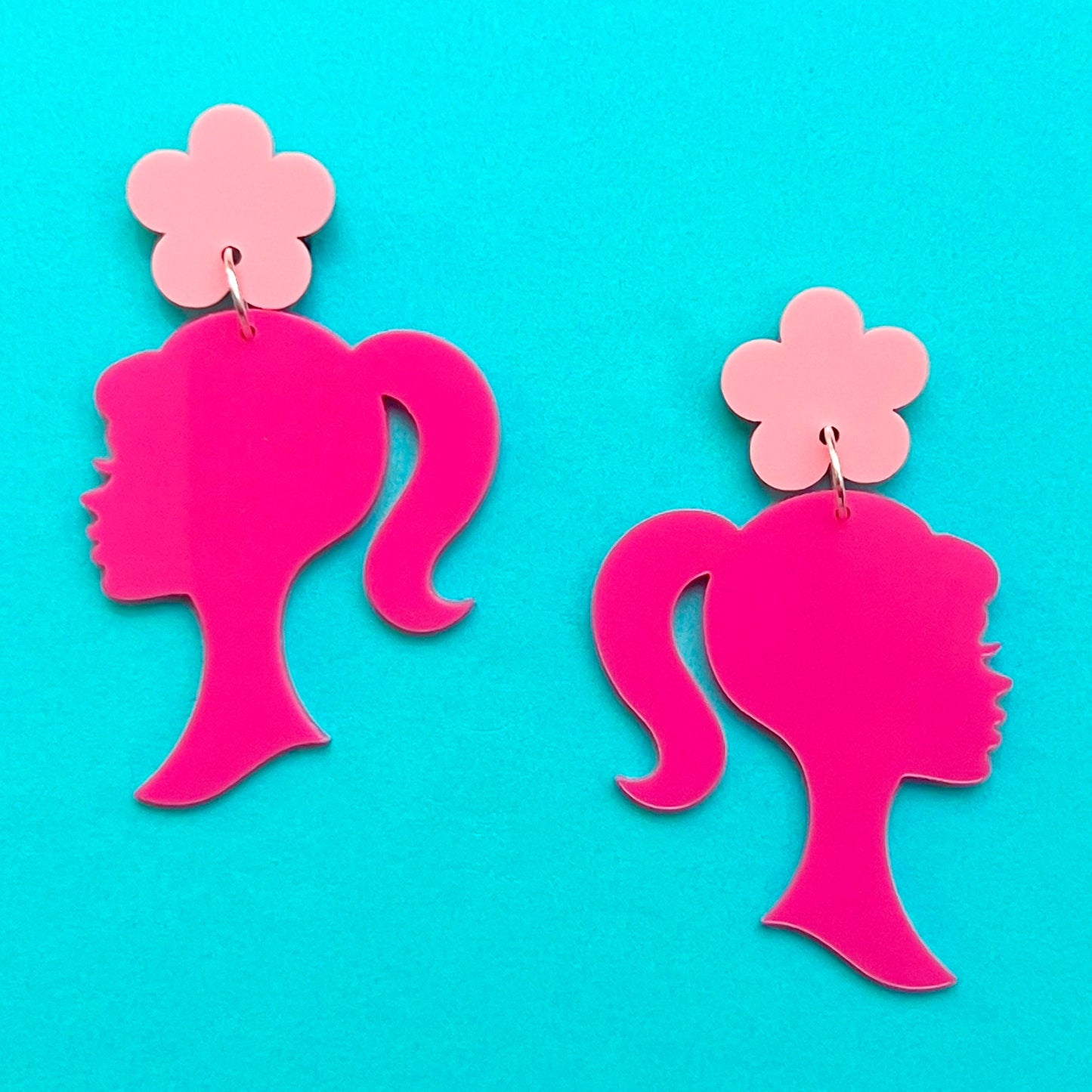 Flower Power Doll Silhouette Drop Earrings