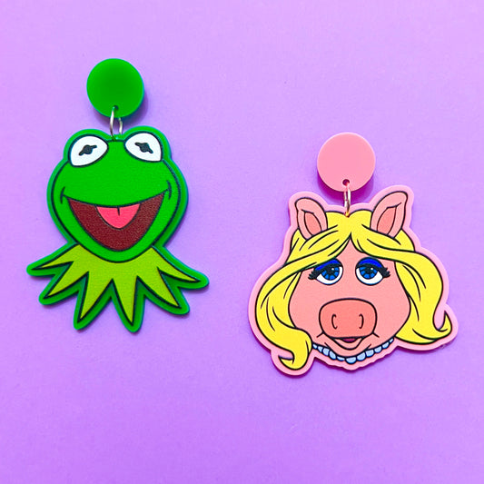 Kermit & Piggy Drop Earrings