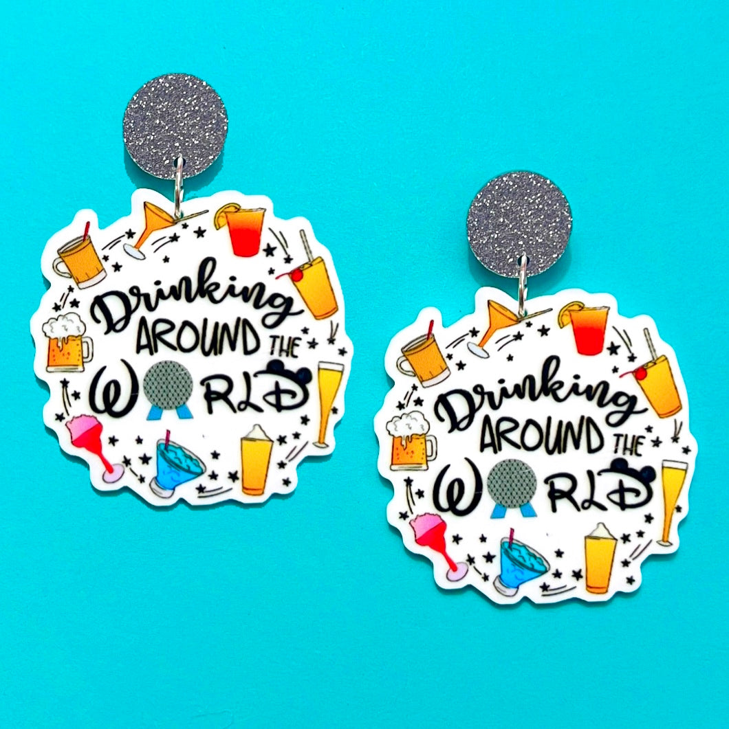 Drinking Around The World Drop Earrings