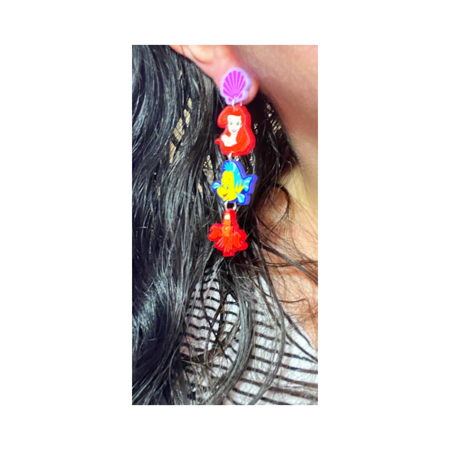 Ariel & Friends Acrylic Drop Earrings