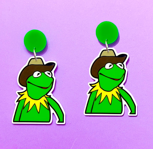 Cowboy Kermit Drop Earrings