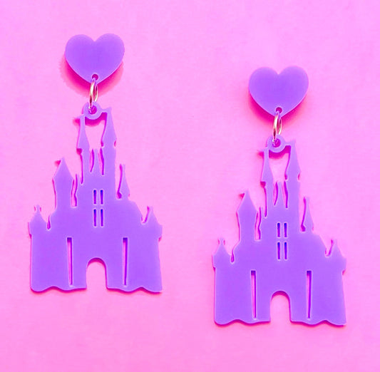 Lavender Castle Drop Earrings