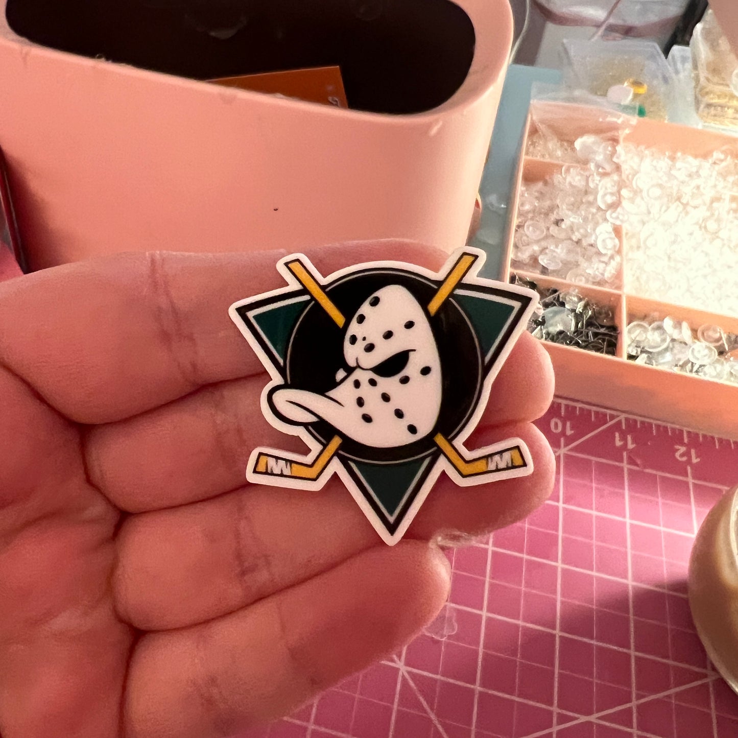 Mighty ducks drop earrings with post