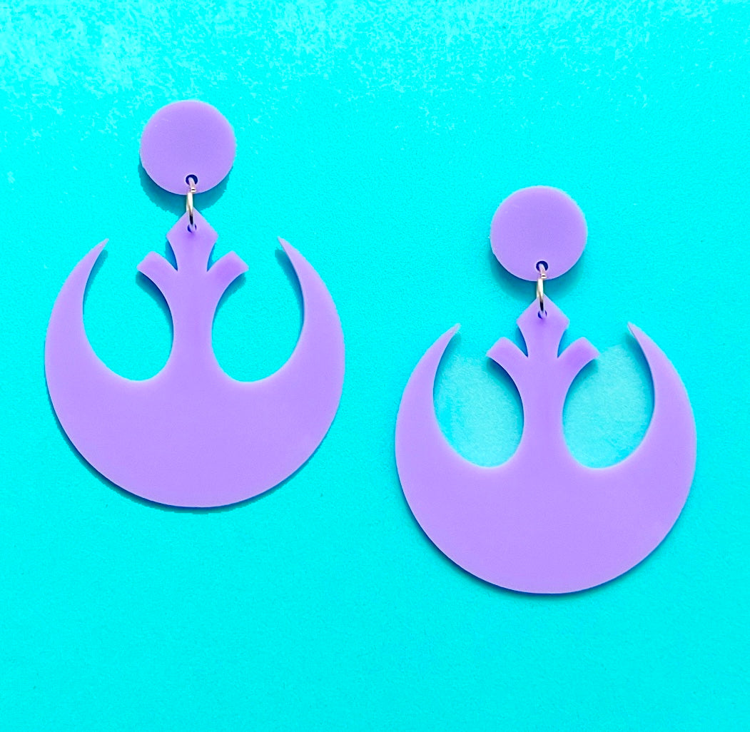 Lavender Rebel Alliance Acrylic Drop Earrings