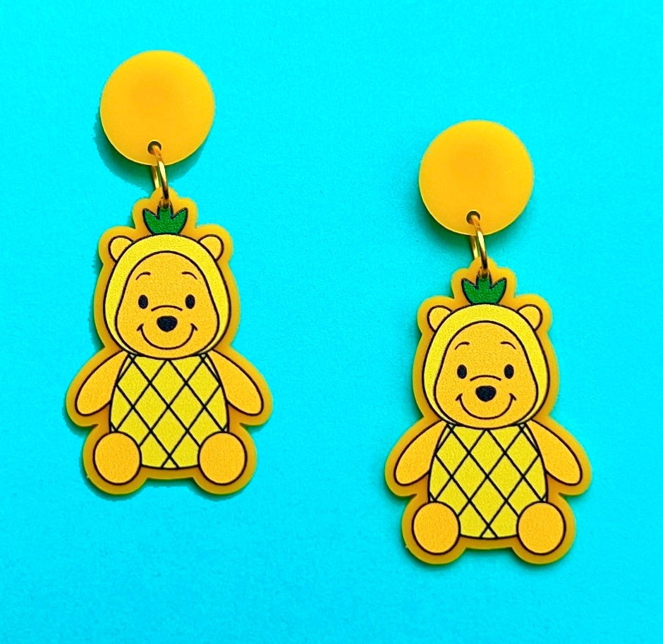 Pineapple Pooh Acrylic Drop Earrings