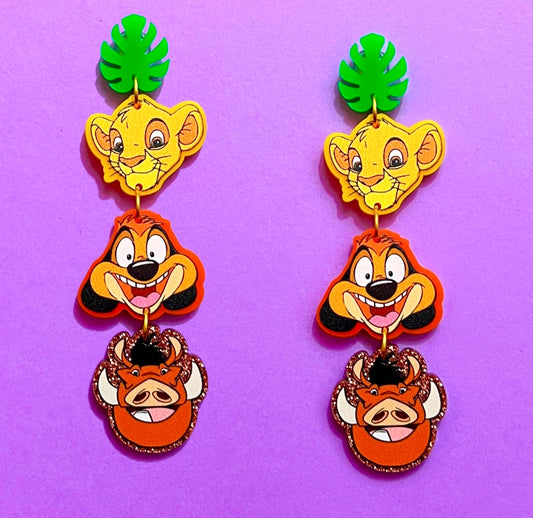 Hakuna Matata Tiered Drop Earrings