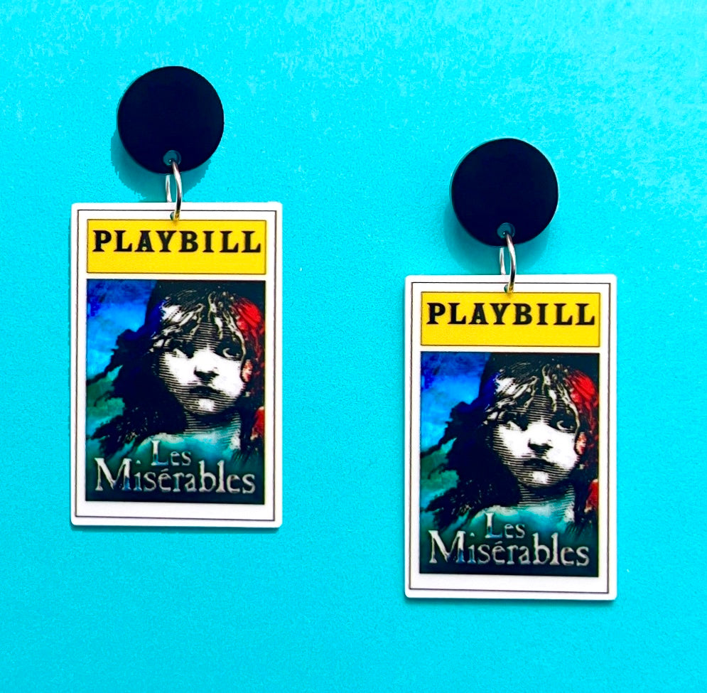 Les Miserables Playbill Drop Earrings