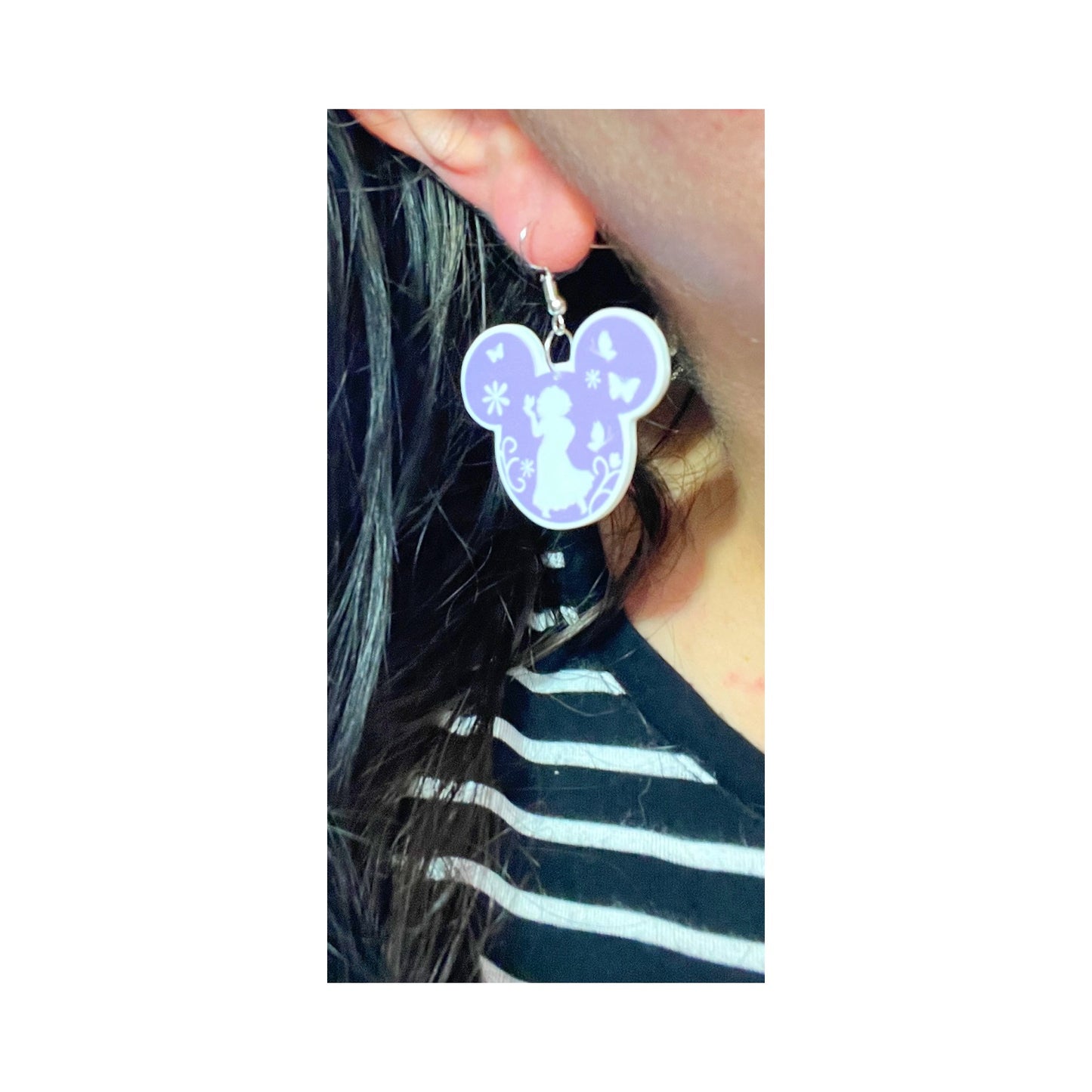 Mirabel Mouse Silhouette Acrylic Drop Earrings