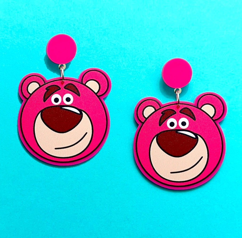 Strawberry Bear Acrylic Drop Earrings