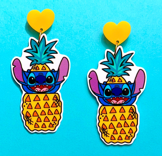 Pineapple Stitch Inspired Acrylic Drop Earrings