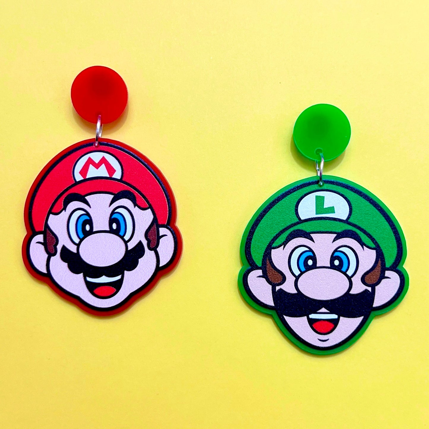 Mario & Luigi Acrylic Drop Earrings