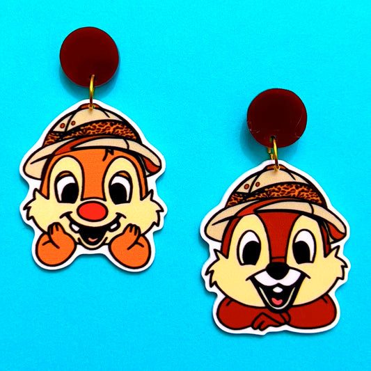 Safari Chipmunks Drop Earrings